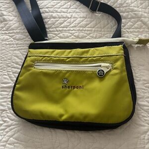 Sherpani Chartreuse and Black Crossbody Bag